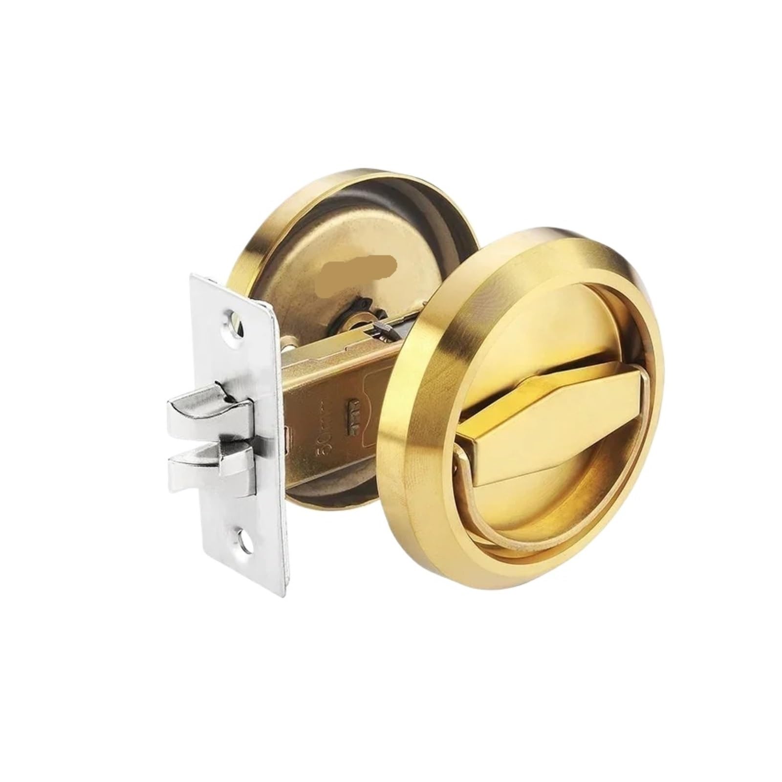 YXINAER Round Recessed Door Lock Stainless Steel Pull Ring Invisible Lock
