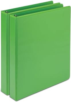 Samsill Earths Choice Plant-Based Durable Fashion View Binder, 3 Rings, 1" Capacity, 11 x 8.5, Lime, 2/Pack