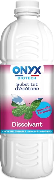 Onyx Biotech - Substitut d’Acétone pour Bricolage - Dissolvant, Dégraissant, Détachant Multi-Surface, Colle, Vernis, Peinture, Feutre, Autocollant - Fabrication Française - 1L - 1