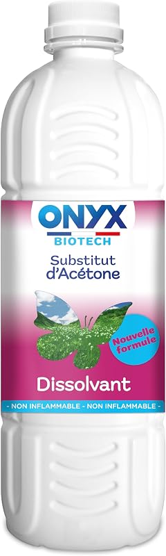 Onyx Biotech - Substitut d’Acétone pour Bricolage - Dissolvant, Dégraissant, Détachant Multi-Surface, Colle, Vernis, Peinture, Feutre, Autocollant - Fabrication Française - 1L
