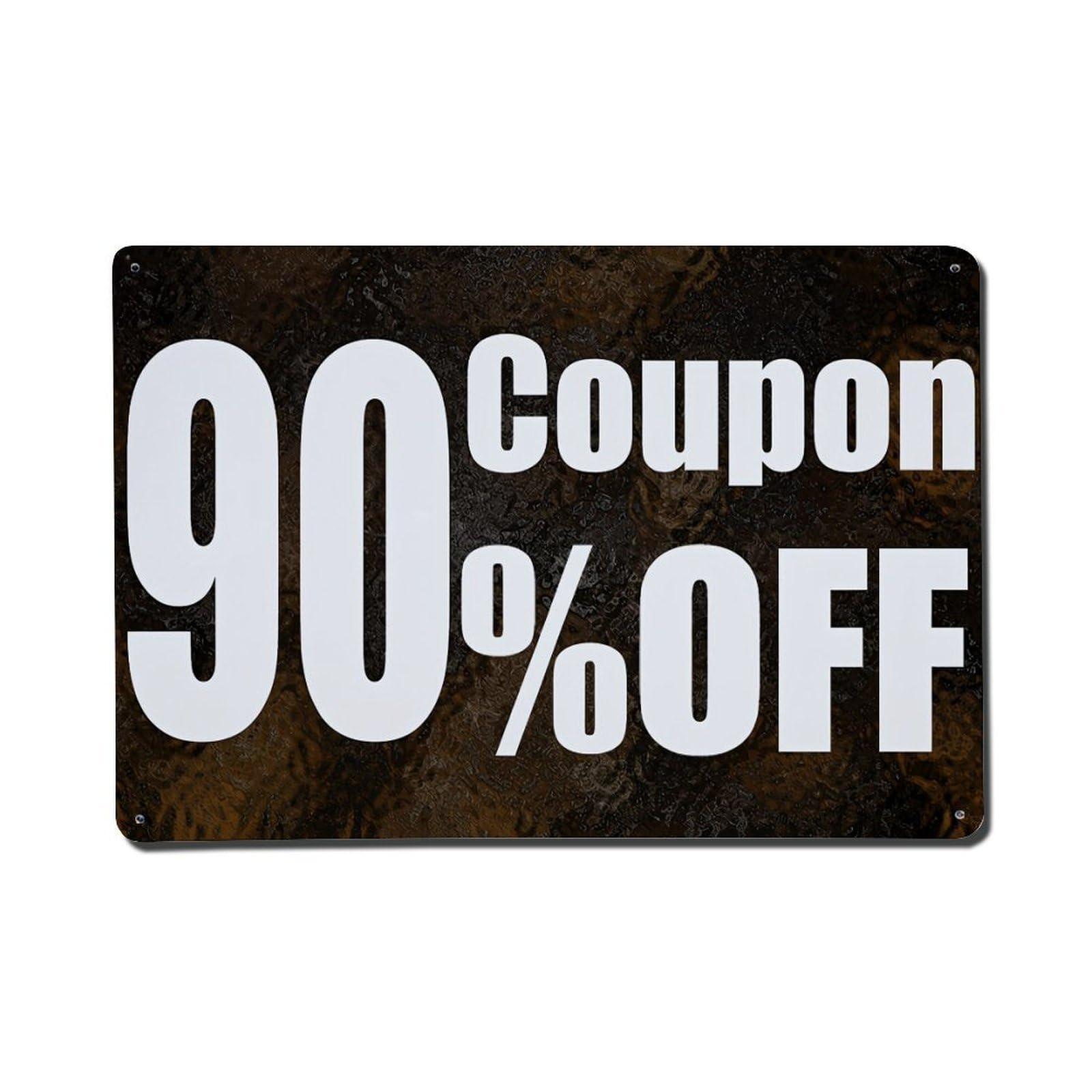 Jdfenggu Vintage Ninety Percent Off Coupon Retro Metal Tin Sign, Metal Poster For Bar, Home, Man Cave, Kitchen, Laundry Room Art Decor 8X12 Inch