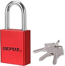SEPOX Weatherproof Padlock with Keys, 40mm Solid Aluminum Lockbody Heavy Duty Outdoor Padlocks, Corrosion Resistant for Lock-Out, Loto, Garden Gate, Shed, Locker, Cabinet, Door Security