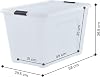 Iris Ohyama, Storage boxes, storage box, multifunctional, set of 4 plastic boxes, 60 l, lid, ergonomic handle, office, home – DDNTB-60 - transparent