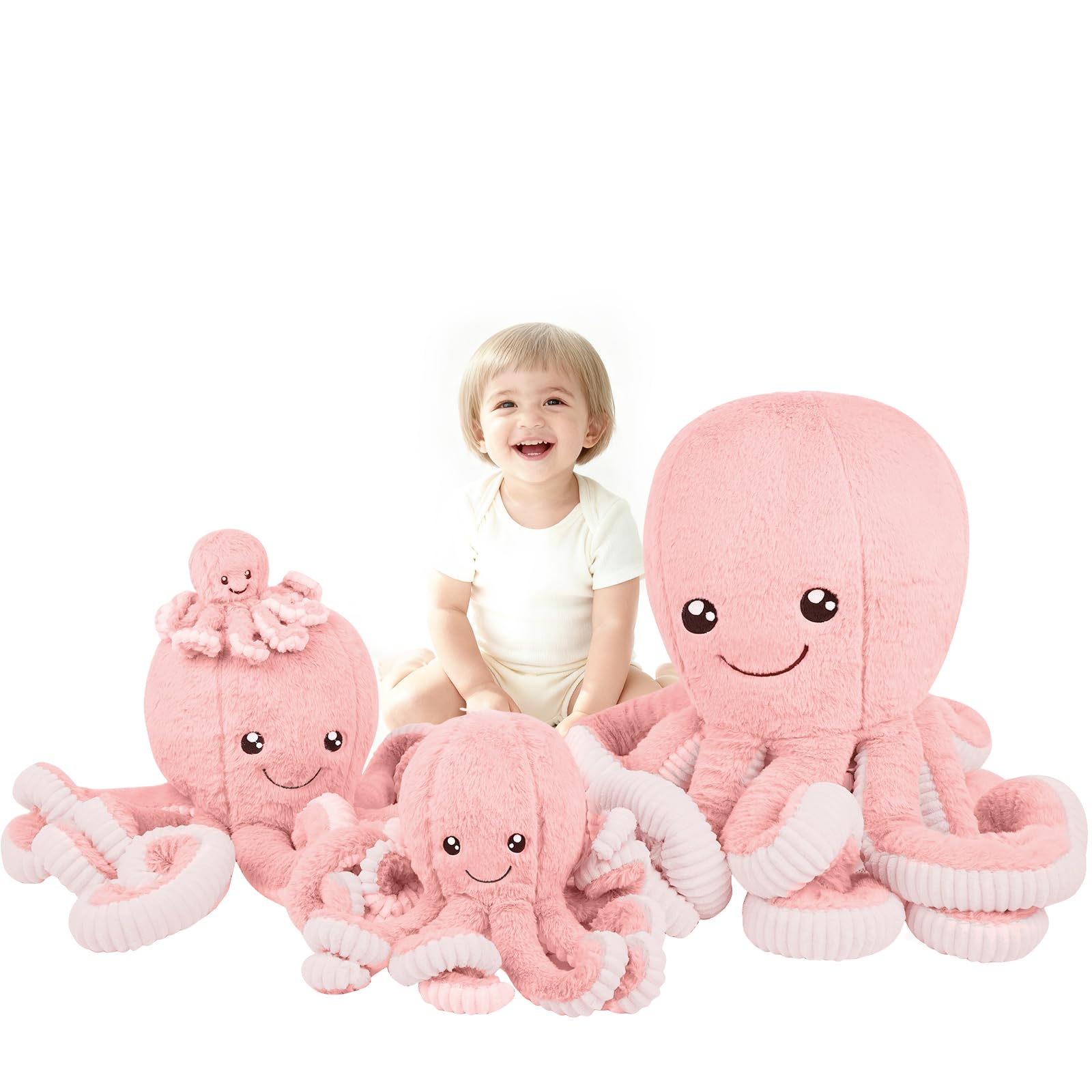 Sponsored Ad - DENTRUN Octopus Stuffed Animals, Giant Octopus Plush Doll Play Toys for Kids Girls Boys Adults Birthday Xmas Halloween Present Stuffed Sea Animals Plushie, 7/16/24/32 Inches, 5 Colors