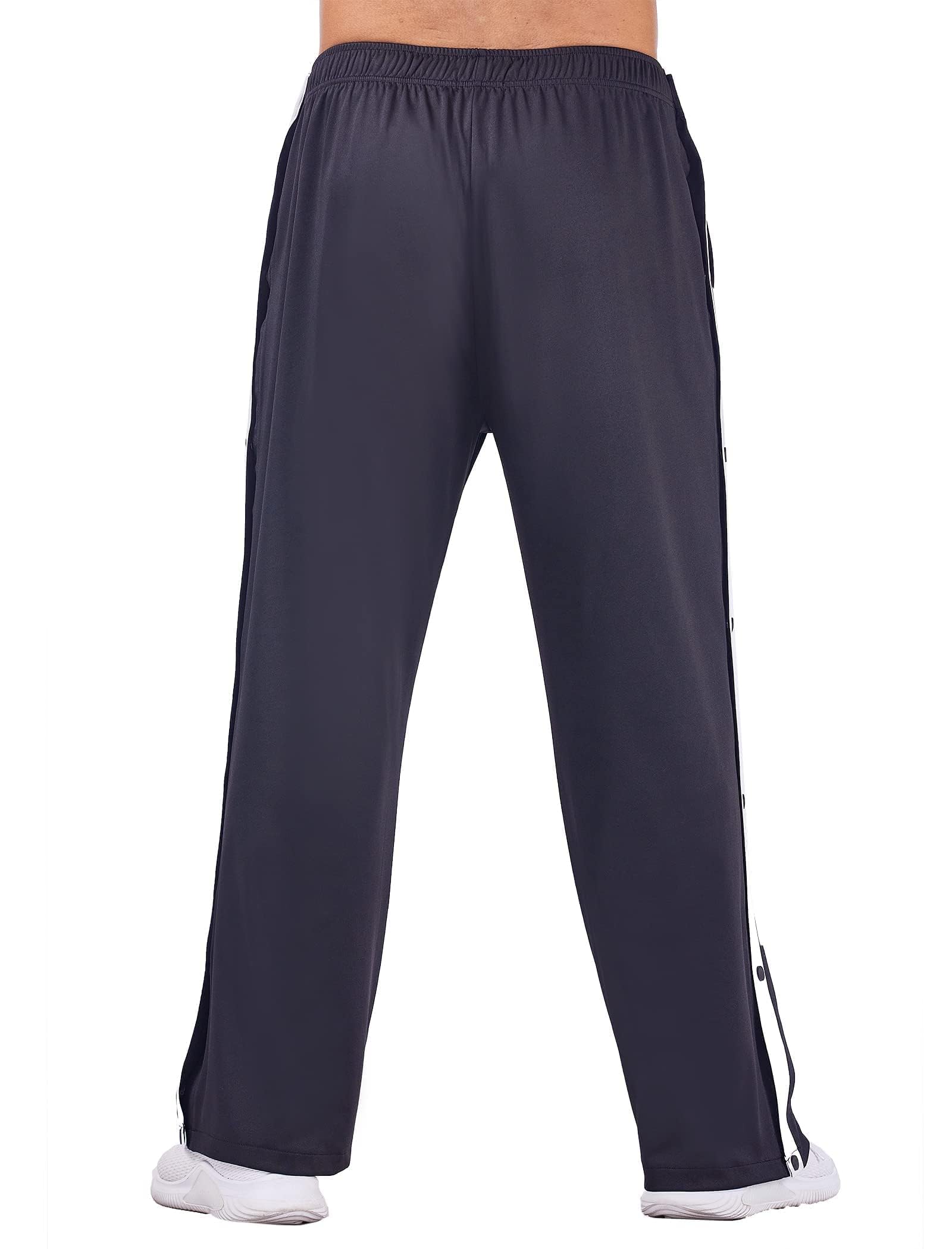 Deyeek Pantaloni da Jogging, Pantaloni da Riabilitazione da Uomo con abbottonatura Laterale per Aprire i Pantaloni da Allenamento, Pantaloni Sportivi postoperatori