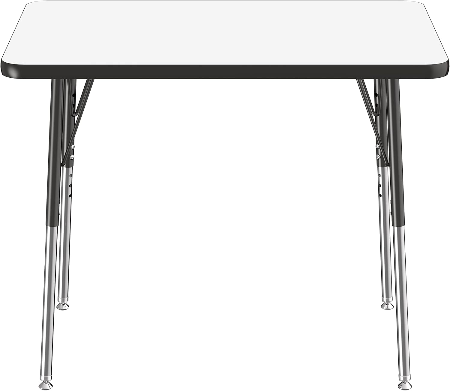 FDP - Mesa rectangular de borrado en seco para actividades escolares y de oficina (24 x 36 pulgadas), patas estándar con deslizadores giratorios,