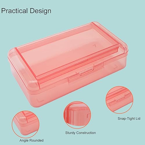 Miniatura 10 de Caja de lápices, 1 caja de lápices transparente de doble capa, estuche de plástico de gran capacidad, estuche para lápices con tapa hermética, caja