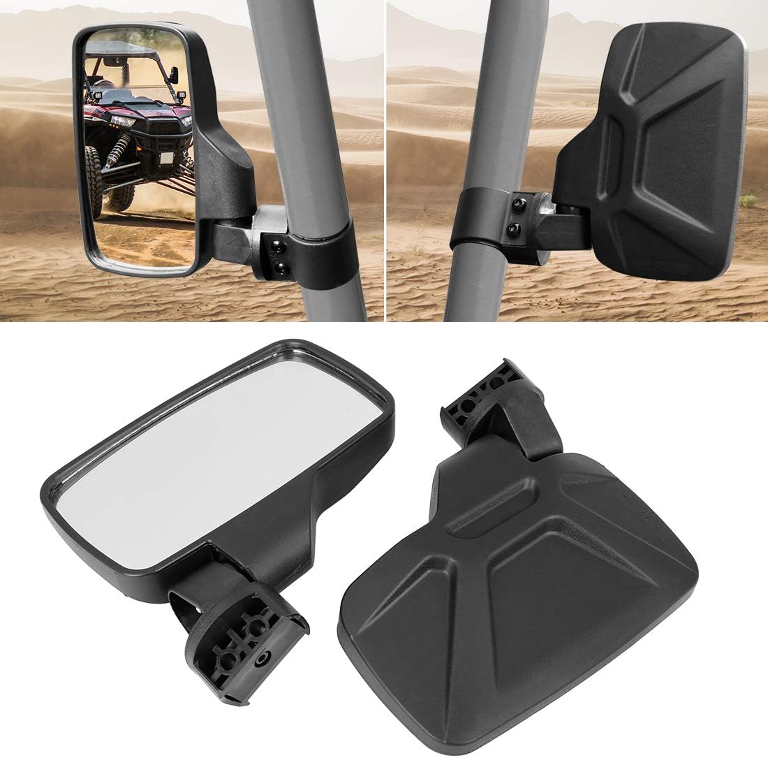 X AUTOHAUX 1.75" 2" Clamp UTV Rear View Center Side Mirror Set for Polaris RZR for Ranger for Yamaha for Kawasaki for Honda for Can Am