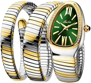 Fashion Women's Quartz Watch Serpentine Inlaid Diamond Golde