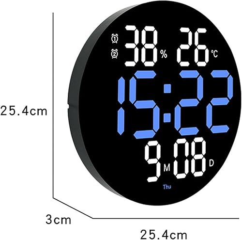 Miniatura 4 de Reloj de pared digital LED, reloj de pared con calendario de 10 pulgadas, temporizador de cuenta hacia arriba y hacia abajo, reloj despertador de