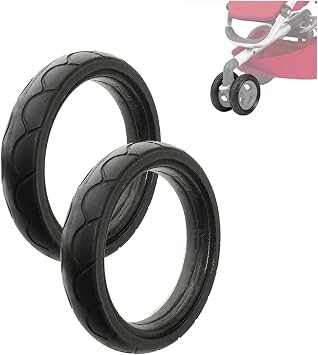 Stroller Wheel Tire Compatible with Quinny Buzz Xtra Front Wheel Customized PU Trye Cover Tubeless DIY Replacement Baby Buggy Accessories
