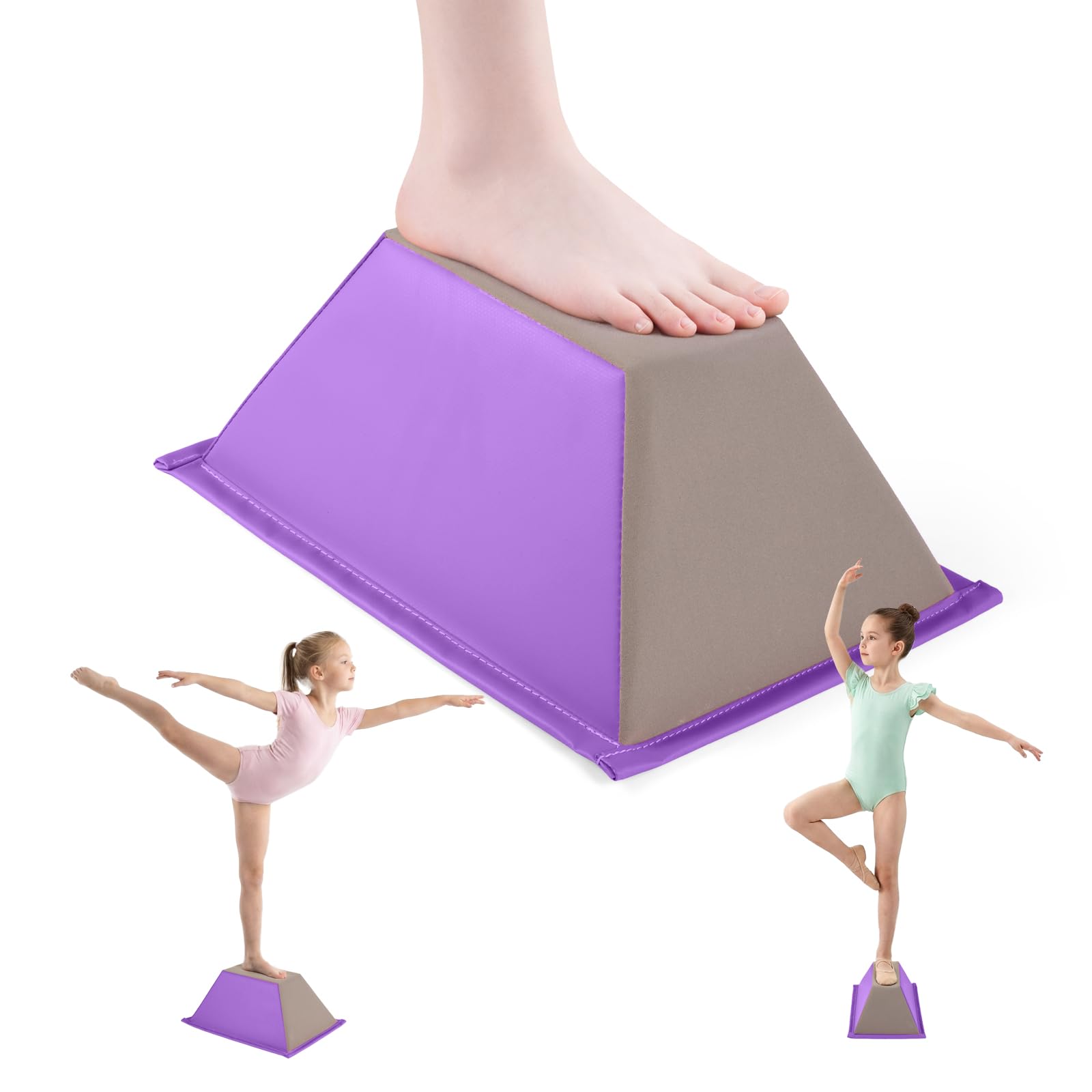 Stunt Trainer Stand for Cheerleading Cheer Flyer Stund Stand for Flexibility Core Strength Conditioning Promotes Adults and Kids Gymnastics Balance Block Cheerleading Equipment (Purple)