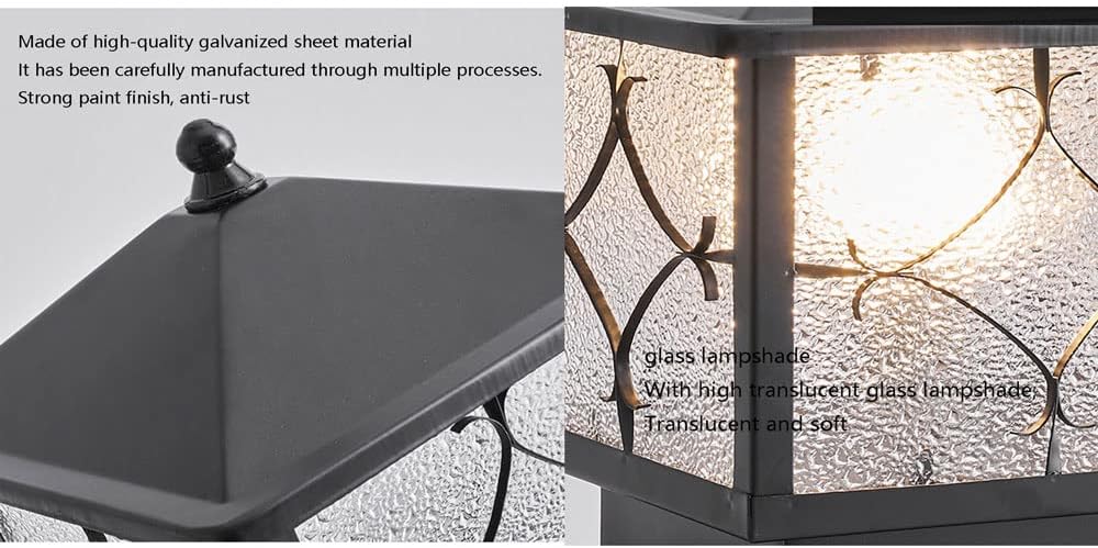 Outdoor Pillar Light Modern Lawn Landscape Column Light with Seeded Glass, IP55 Waterproof Post Lantern Yard Garden Pathway Deck Landscape Pole Pillar