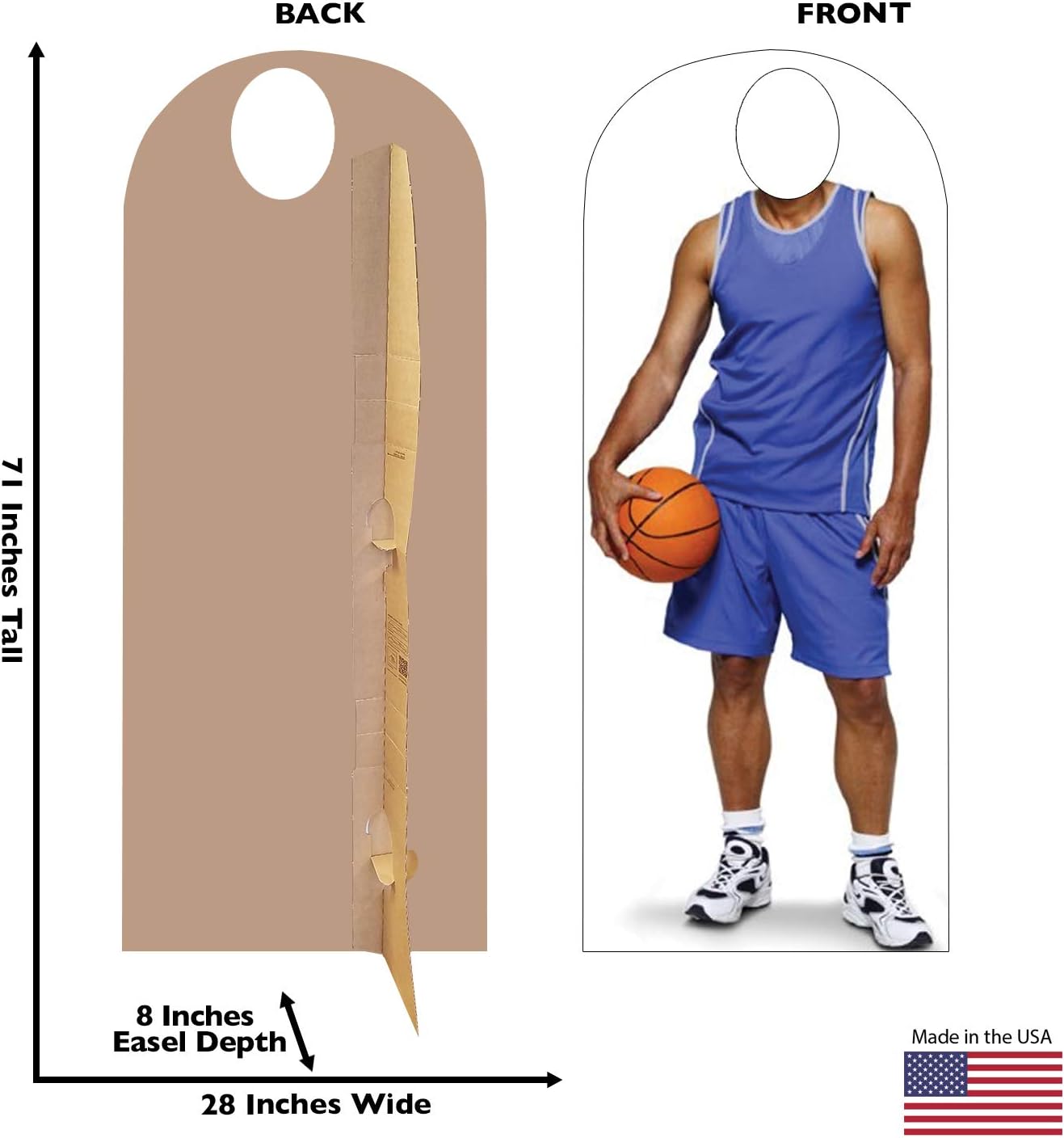 Cardboard People Basketball Player Stand-in Life Size Cardboard Cutout Standup