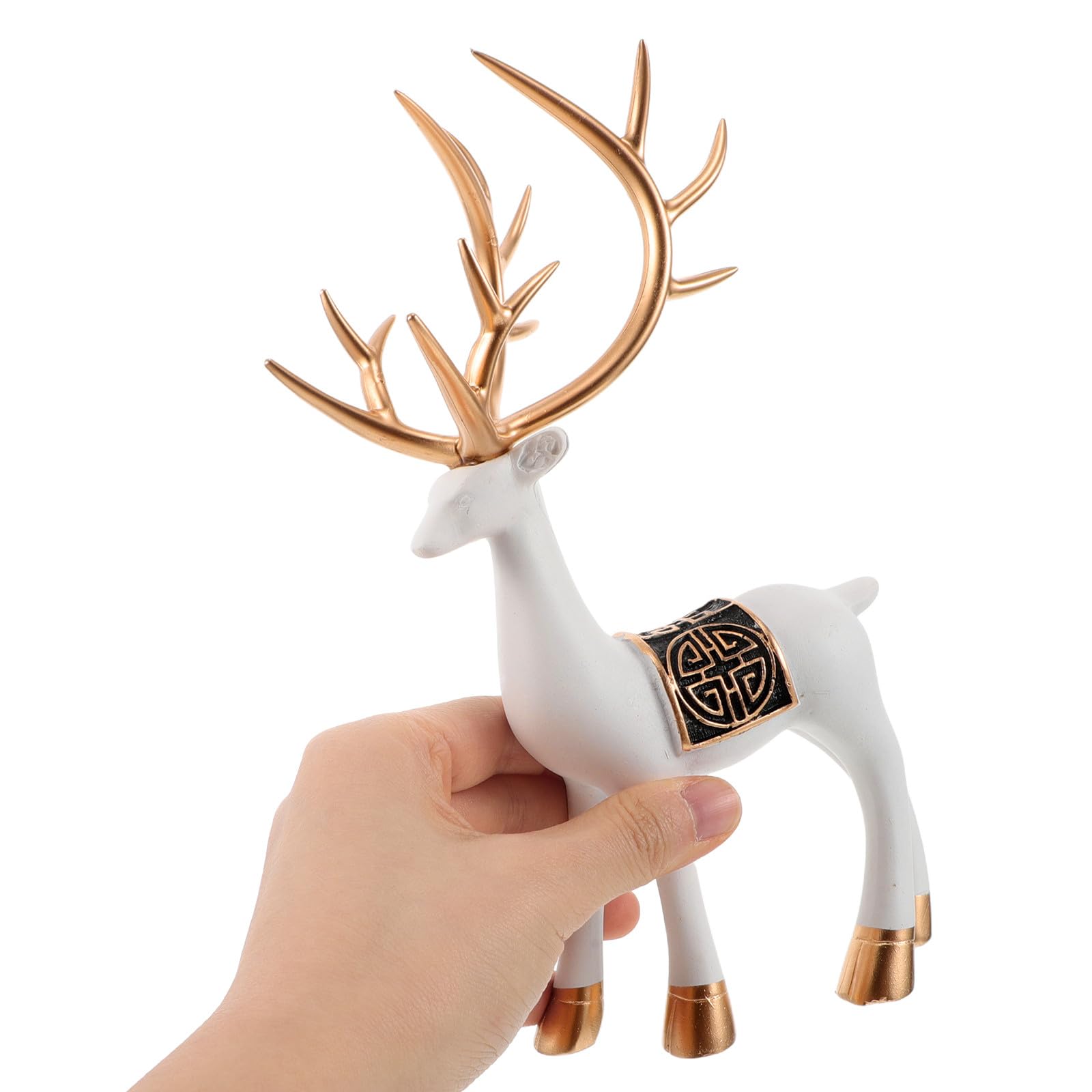 UPKOCH 1 Paar Rentierschmuck aus Keramik Vielseitig Platzierbare Elch Dekoration mit Elegantem Retro Design für Wohnzimmer und Bücherregal