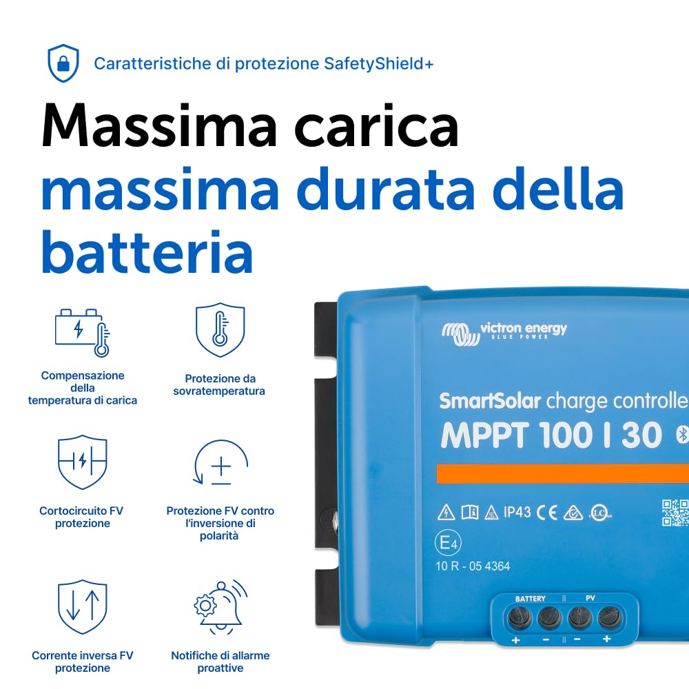 Victron Energy SmartSolar MPPT 100V 30A 12/24V Regolatore di Carica Solare Bluetooth