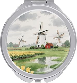 Dutch Windmills And Tulip Fields after Rain T...