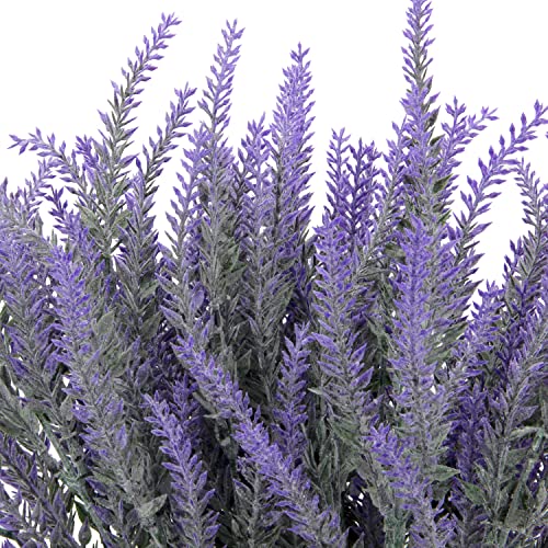 Colovis 12pcs Lavender Flowers Artificial Outdoor UV Resistant Fake Flowers for Decoration Flocked Plastic Purple Flowers Arrangements Outside Garden Porch Indoor Wedding Centerpieces Home Decor