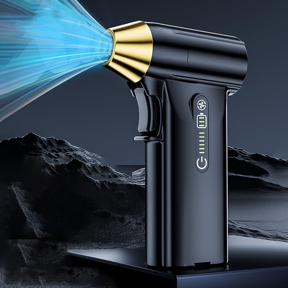 HpLive Turbo Jet Fan 130.000 rpm turbo ventilador con motor sin escobillas, recargable por USB, para quitar la nieve, teclado y eliminar el polvo (negro)