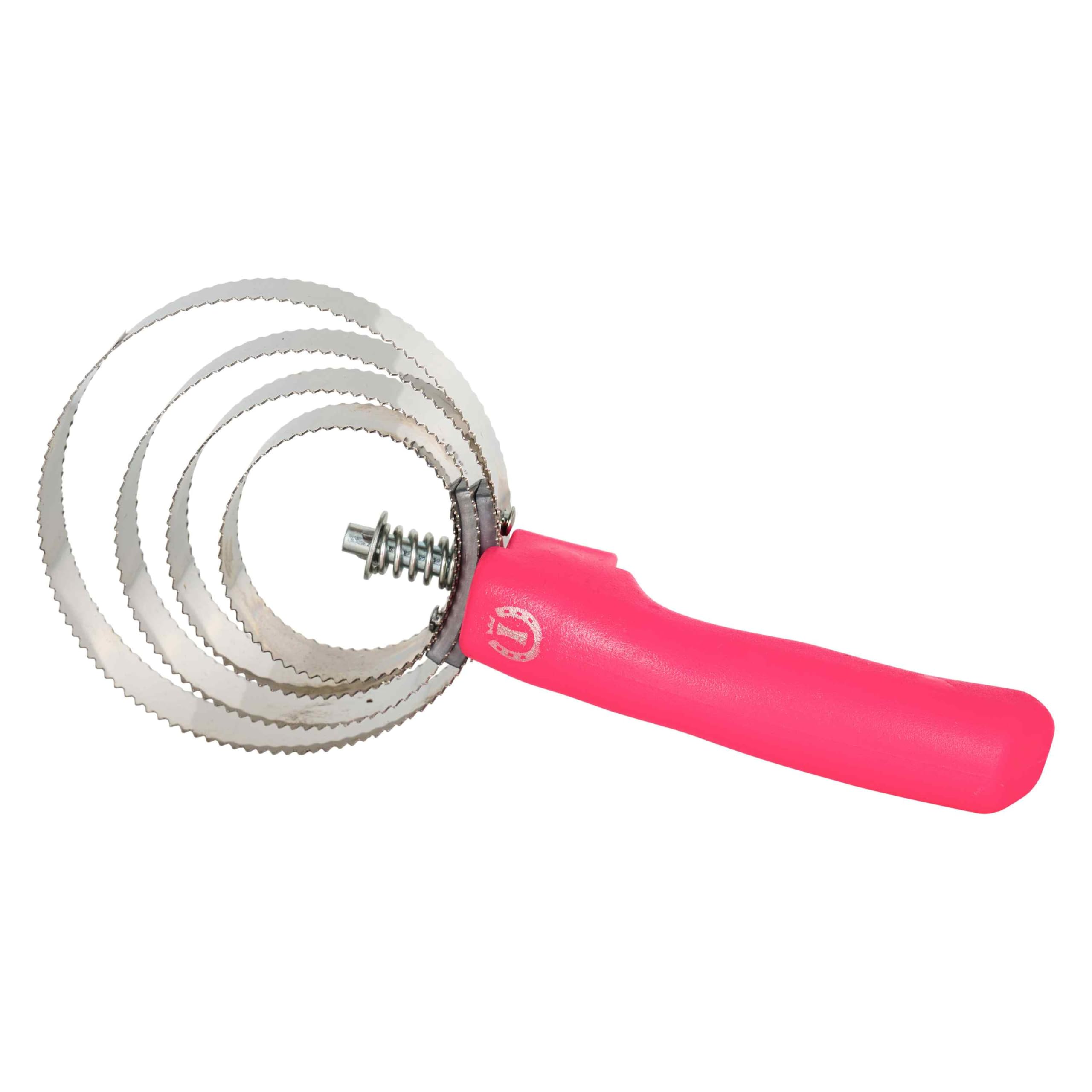 Imperial Riding Metal Spring Curry Comb IRH, Heavy Duty Metal Spring Curry Comb for Removing Loose Hair and Coarse Dirt, Effective Fur Cleaning & Stylish Stable Look, Neon Pink