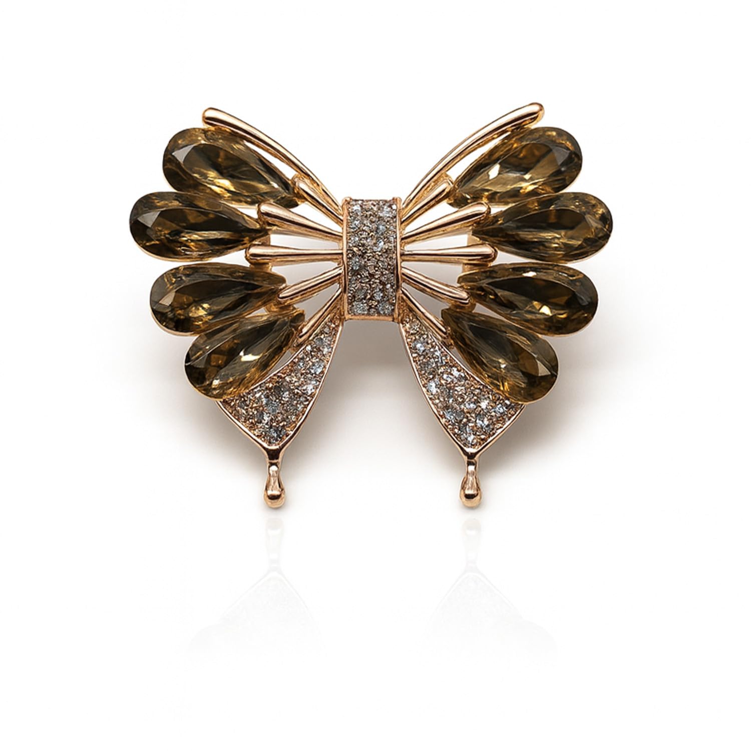 Women Elegant Crystal Butterfly Brooch – Gold-Tone Designer Pin with Sparkling Rhinestones for Sarees, Blazers &-image-33