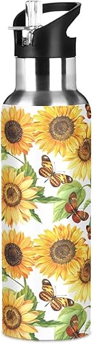 Miniatura 8 de FUGIDOG Botella de agua deportiva de acero inoxidable con tapa de pajilla, sin BPA, 32 onzas, termo reutilizable a prueba de fugas, para fitness,