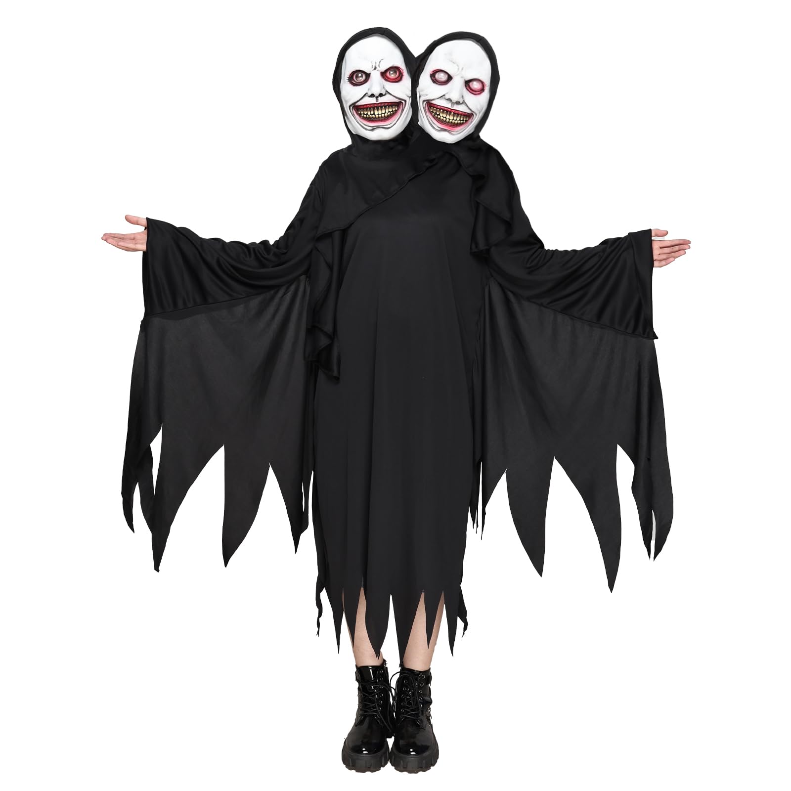 EraSpooky Mens Ghoul Costume Scary Adult Halloween Soul Taker Ghost Outfits, Black