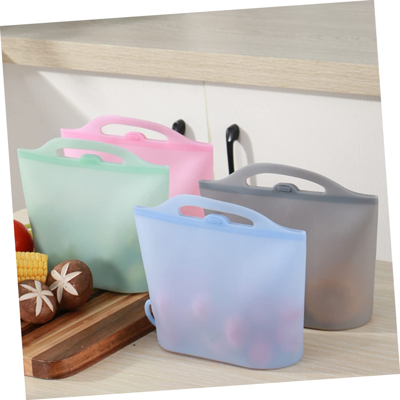 Bolsas de Silicona para Alimentos 4 Unidades 1000ml, Grado Alimentario