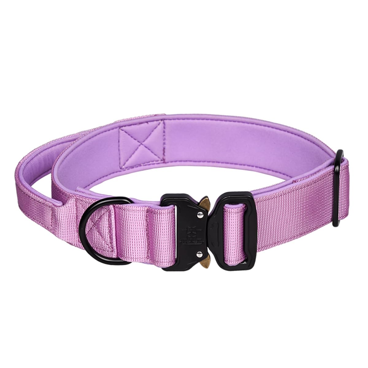 Taktisches Hundehalsband – Verstellbares Nylon-Halsband Mit Griff, Metall-Schnalle Für Große Hunde, Robust & Bequem (Größe L, Rot)