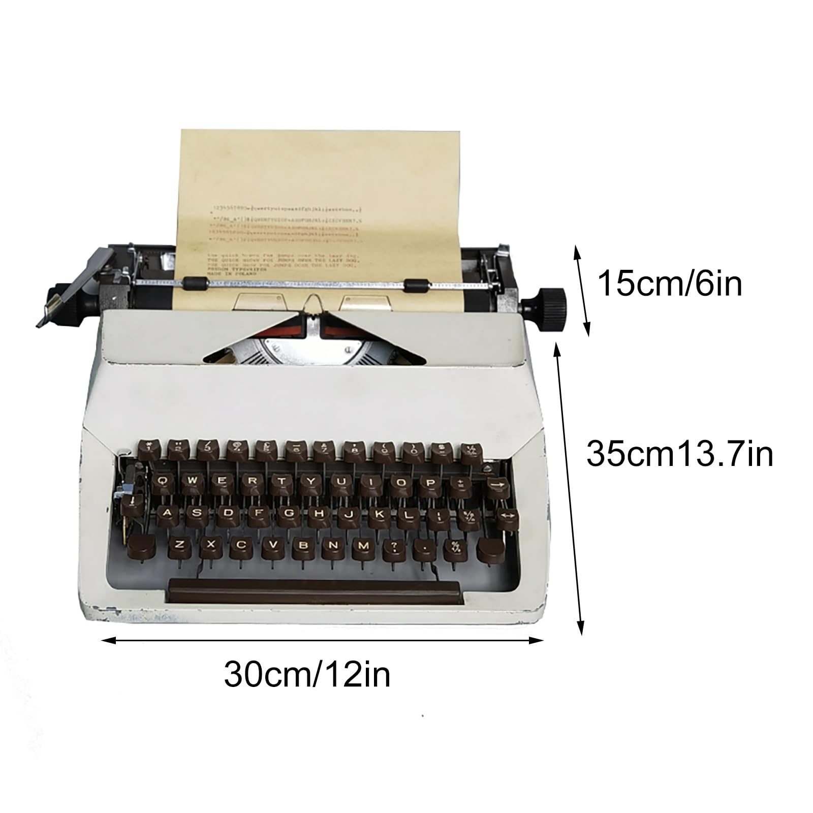 Typewriter Practical Stress Reliever, Typewriter with Hand Polishing and Distressing Techniques for Home Office Special Occasion