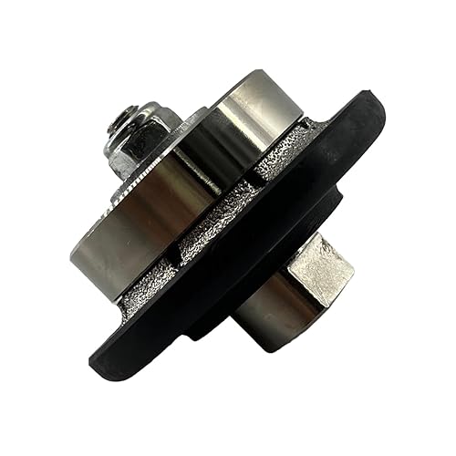 Rueda de perfil de mano de diamante Demi Bullnose de 1/8" para granito, mármol y piedra, grano 50/60, borde alisado/lápiz, eje de 5/8"-11