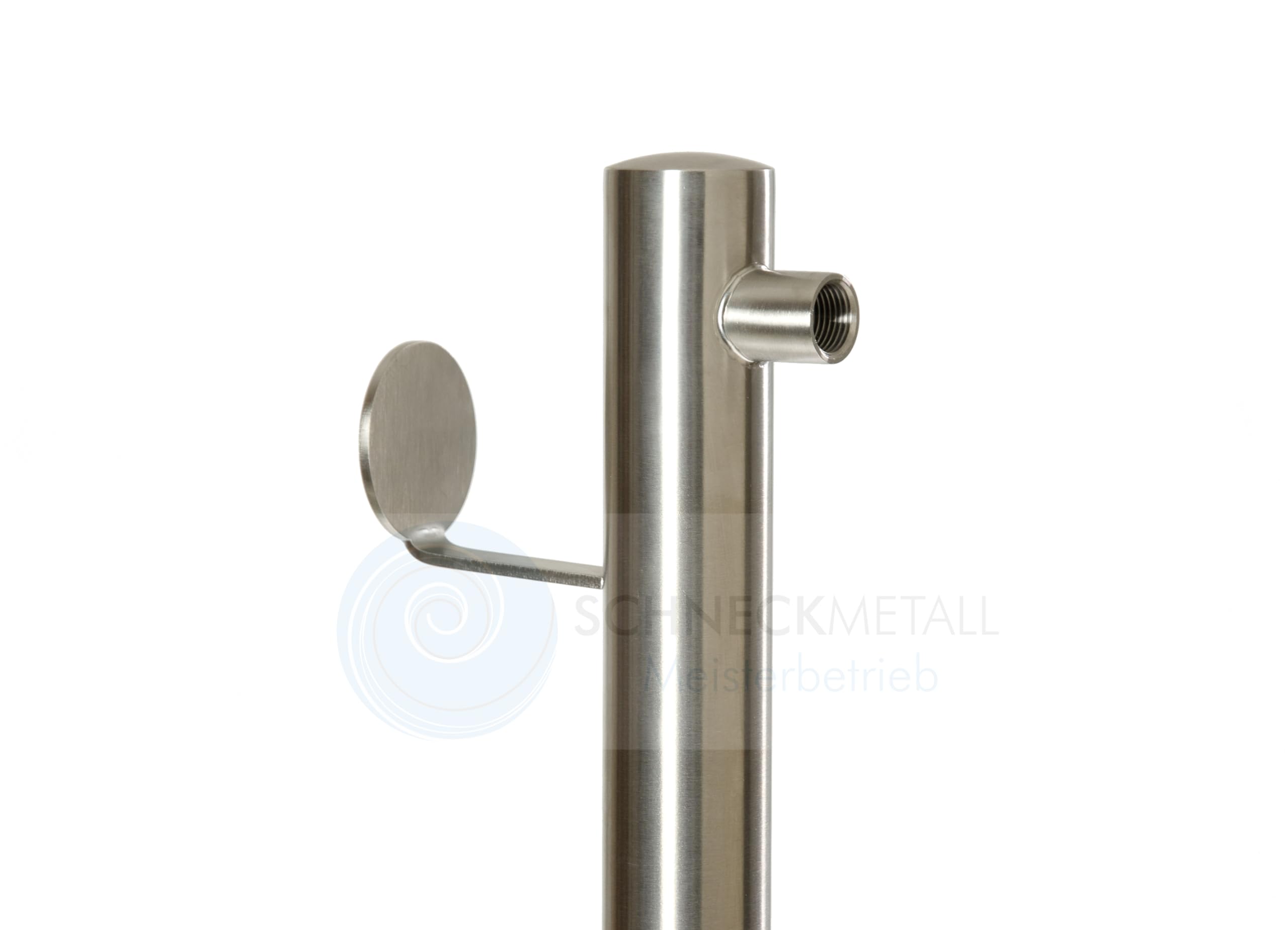 Schneck Wasserzapfstelle Ø 4,8cm 85cm mit Schlauchhalter WS4885SH Wasserzapfstelle Edelstahl Wasserverteiler Brunnen SchneckMetall