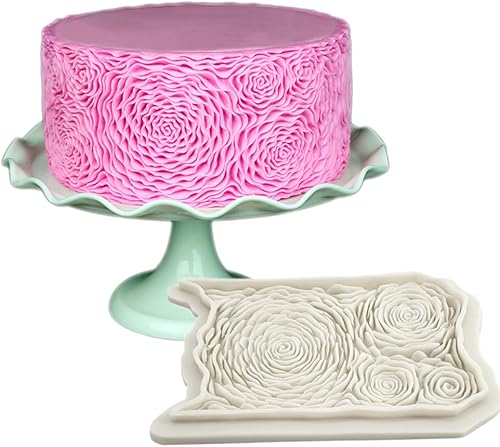 Molde de silicona para tartas con volantes de rosas, molde para hacer fondant, herramienta de decoración de pasteles para hornear chocolates 3D,