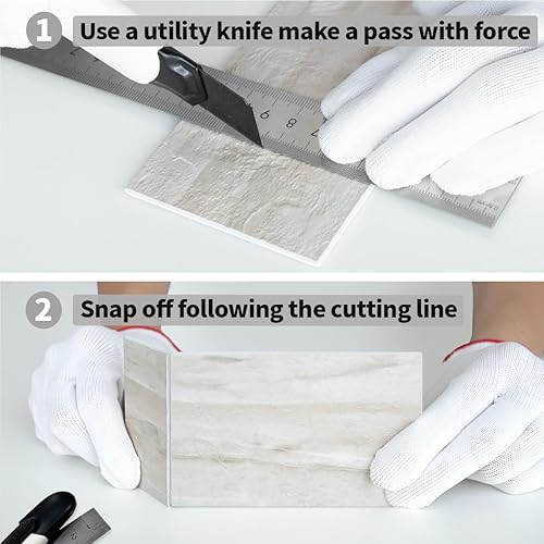 Vista 7 de AULIGET - Azulejo tipo metro de 3 x 6 pulgadas, autoadhesivo para loseta en muro, losetas de cloruro de polivinilo (PVC) grueso para muro