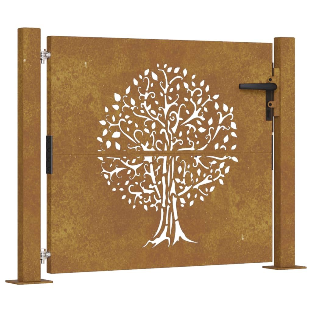 Myheimly Gartentor Cortenstahl 105 x 105 cm Abschließbar Quadratisches Design