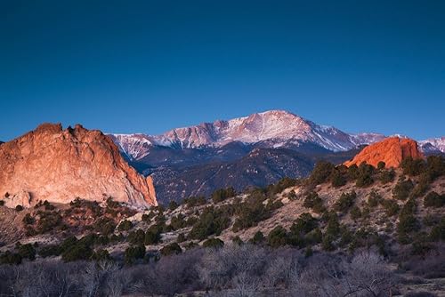 Panoramic Images - Póster impreso por Panoramic Images (vista de Pikes Peak al amanecer, jardín de los dioses) Colorado Springs Colorado USA (24 x