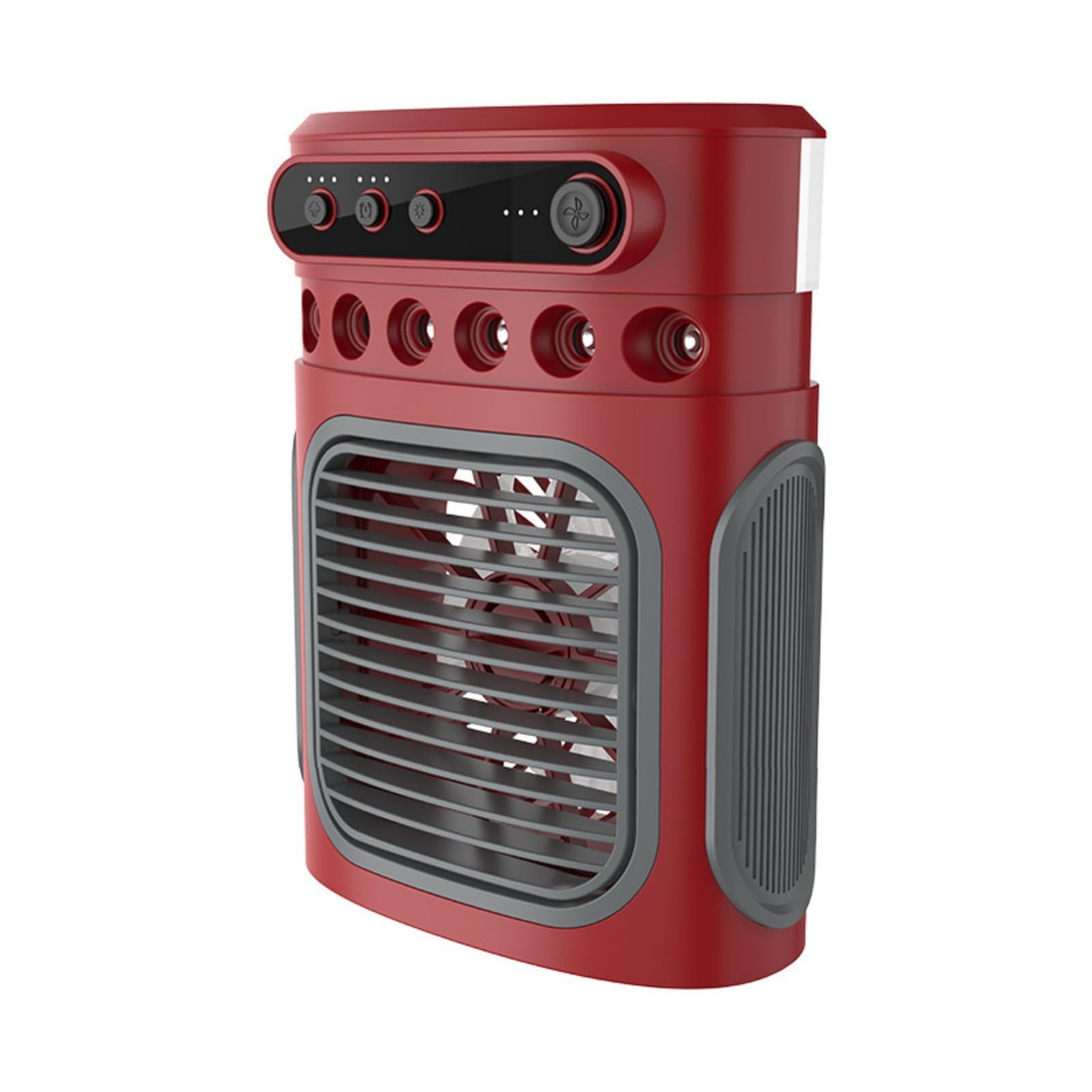 Uqezagpa Red Desktop Air Cooling Fan Portable Unit 3 Speed Cooling Fan With Led Light 3H Timer For Desk Room Bedroom Outdoor Use Desktop