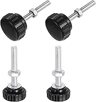 Vista 42 de Uxcell 4 juegos de perillas estriadas con tornillos de pulgar y tuercas, rosca macho métrica M6 x 35 mm, cabeza de plástico de 25 mm, perillas