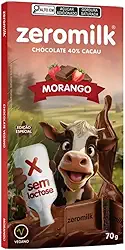 Chocolate Tablete Vegana 70% Cacau Sabor Morango 70g - Zeromilk
