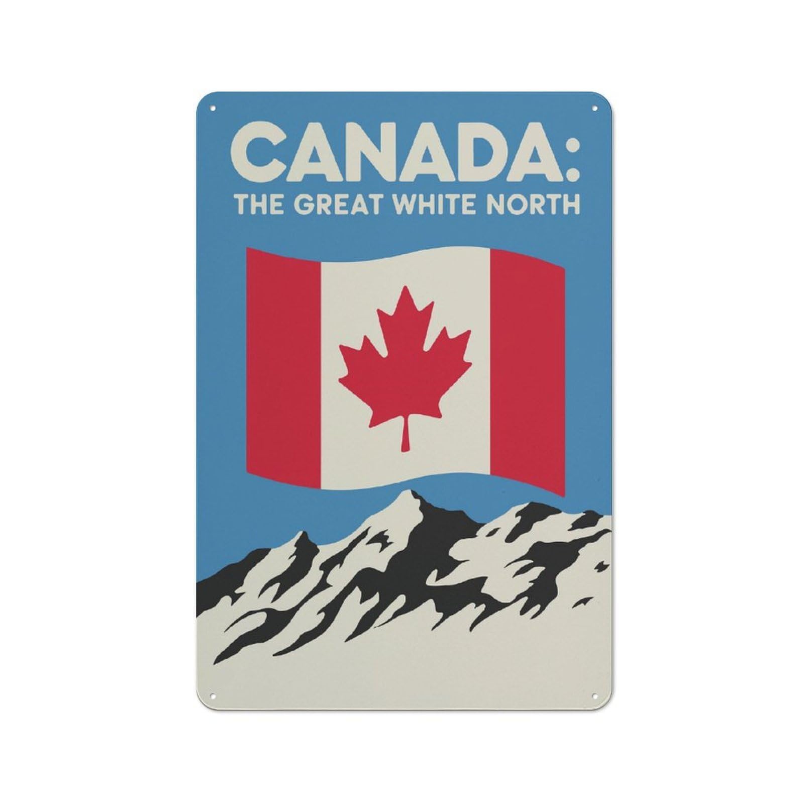 Junmoney Canada The Great White North Nostalgic Decorative Tin Plaque 30X20cm, Classic Pub Decor For Diner, Restaurant, Shed Or Kitchen