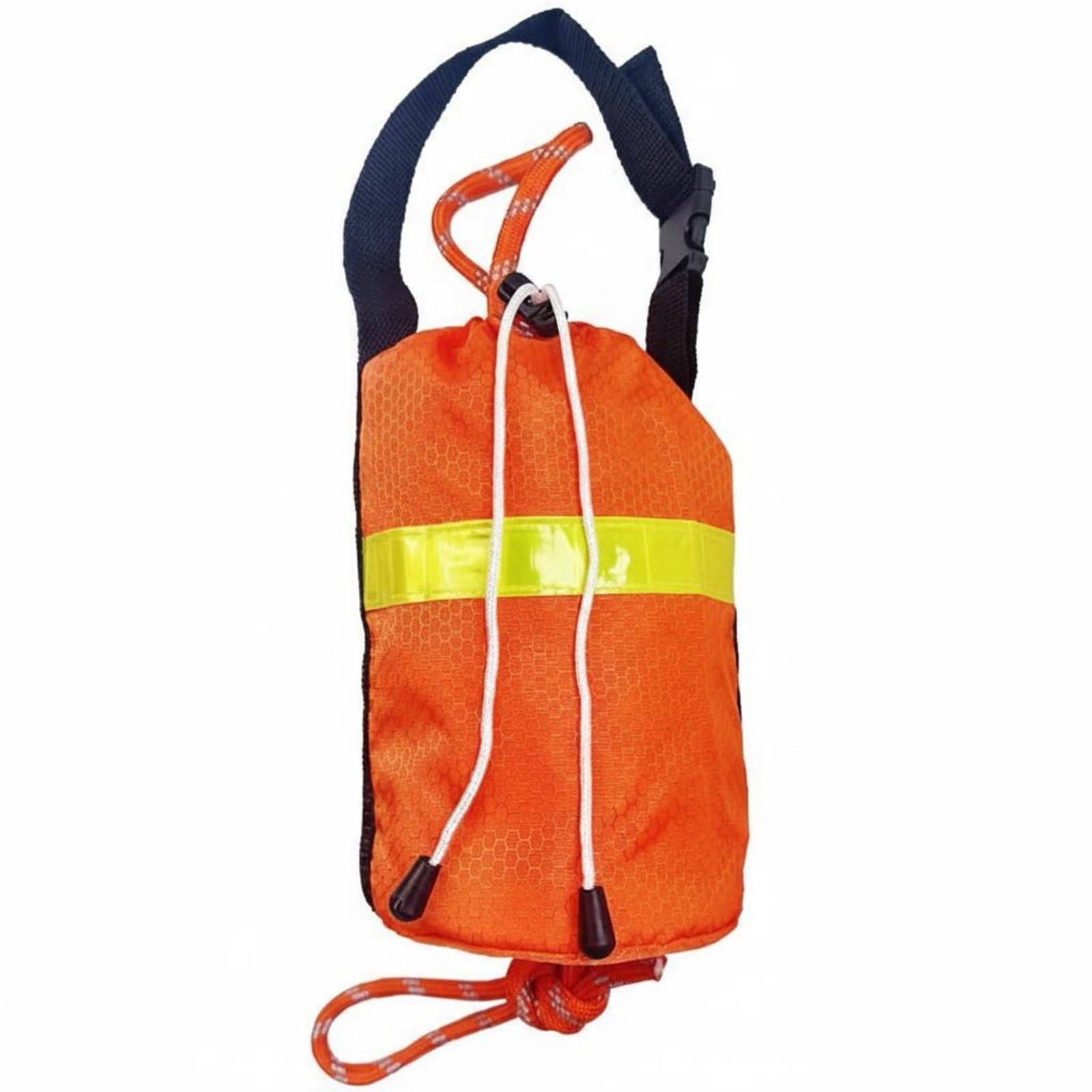 rockible Rettungswurfbeutel Rettungsbeutel Wurfsack Rettungsleine Rettungsseil aus Wasserdichtem Oxford mit Verschleißfester Verarbeitung Und Schwimmfähiger, Orange, 31M Reflektierendes Seil