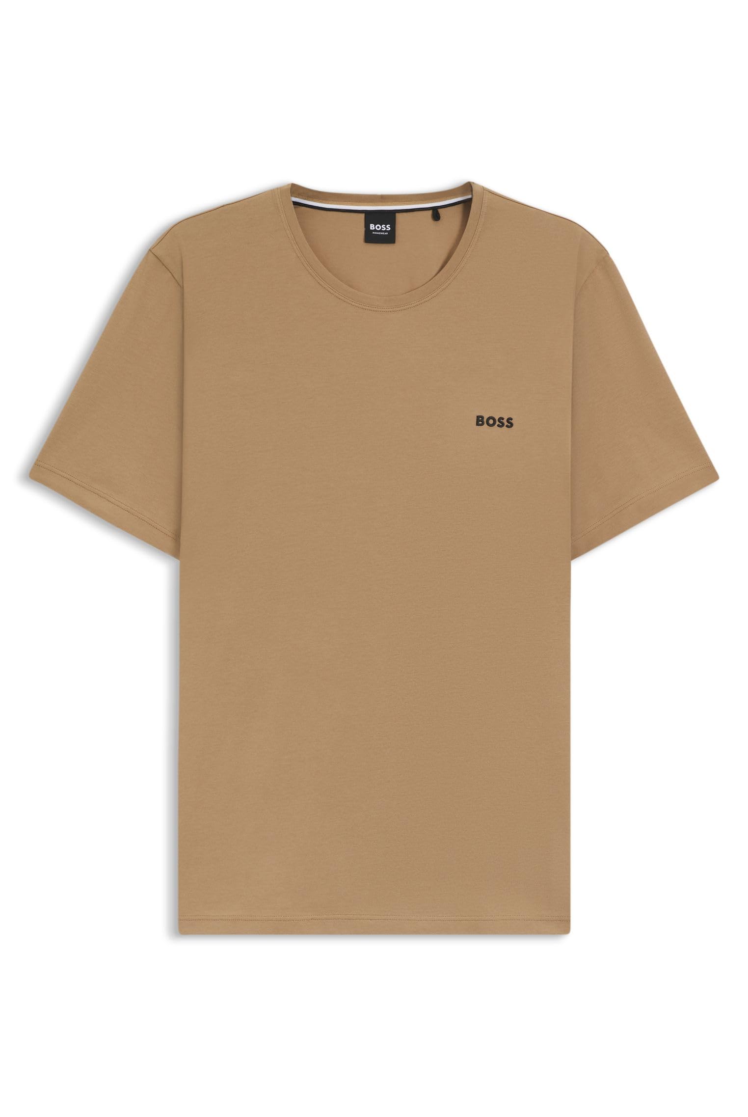 Hugo Boss Men's Medium Beige260 Boss Mix&Match T-Shirt R Stretch-Cotton T-Shirt With Embroidered Logo