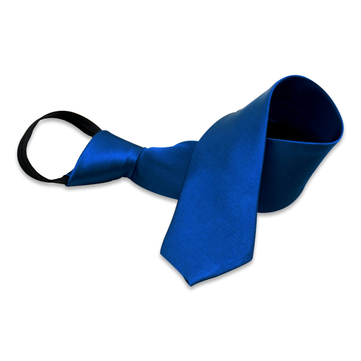 AuryaBoys' Solid Color Zipper Tie 15 inch/19 inch Polyester Satin Zipper Neckties