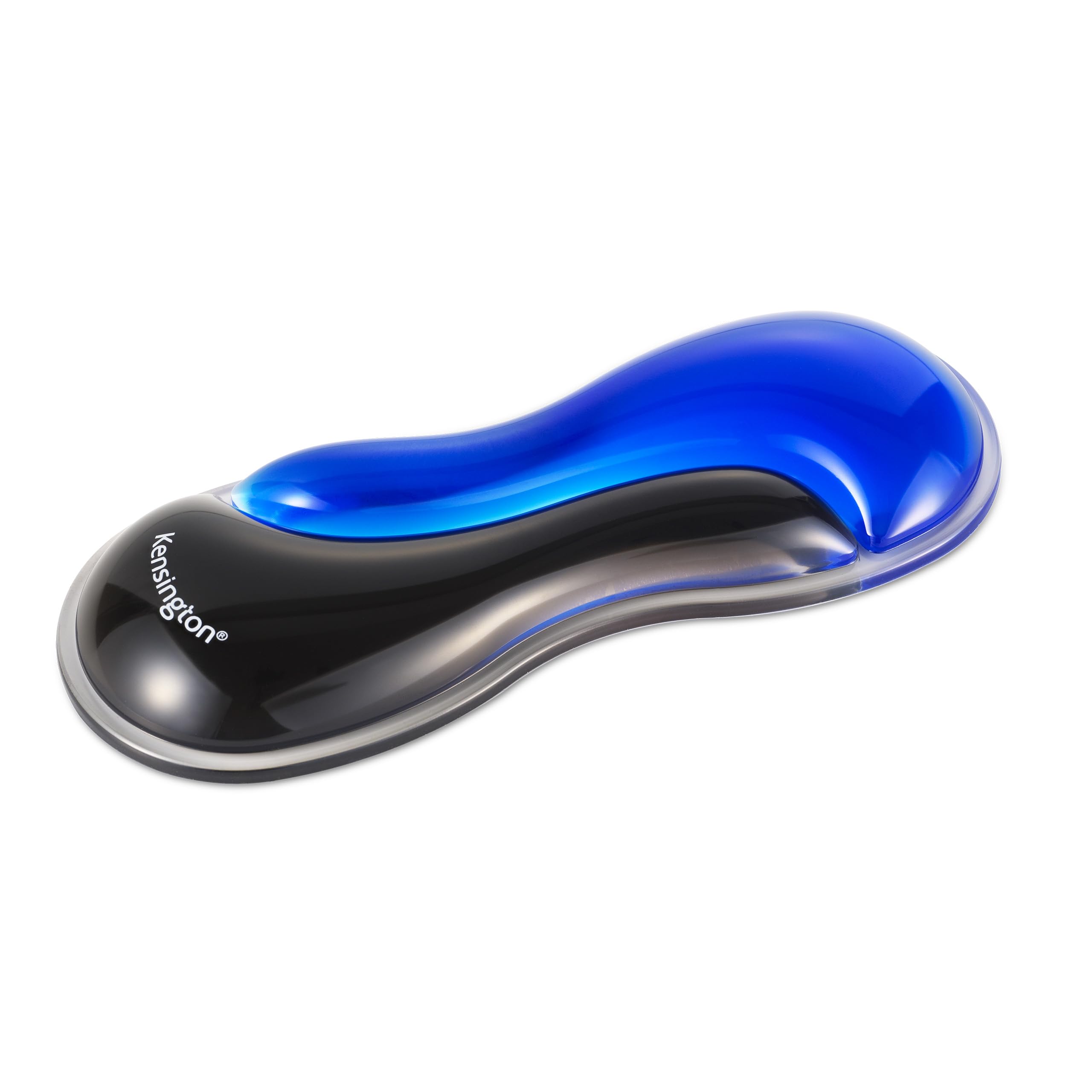 Kensington Slim Duo Gel Mouse and Trackball Wrist Rest, 192 x 72 x 22mm, Ergonomic Support for Wrist Strain and Discomfort, Compatible with Low Profile Mice and Trackballs, Black/Blue (K62439WW)