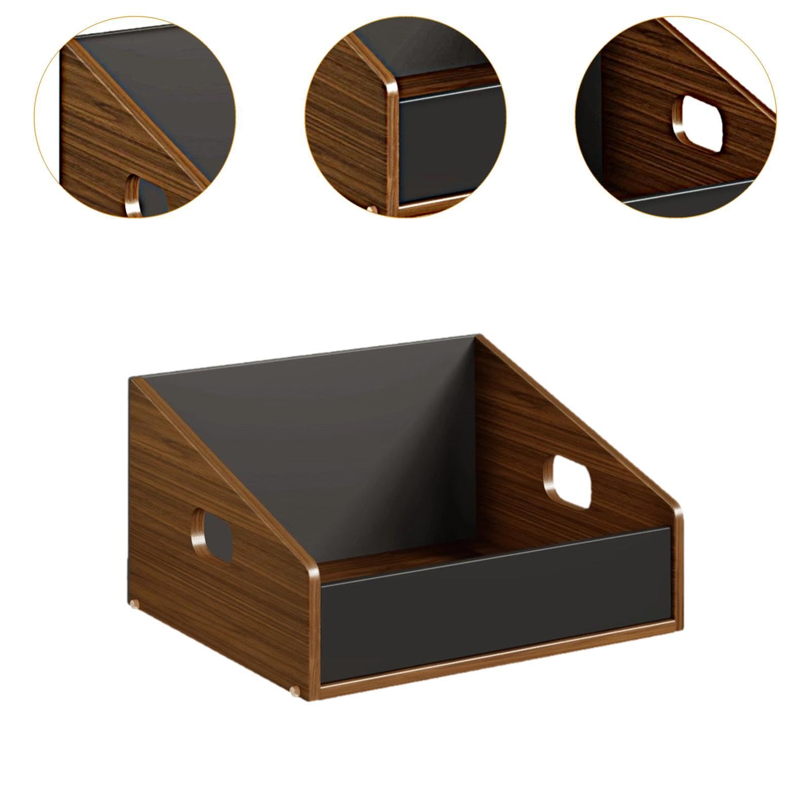 DYNWAVE Vinyl Record Holder Stand CD Display Portable Table Multipurpose Vinyl Storage Rack Music Album Display Rack for Documents CD, L 37.5cmx37cmx24cm