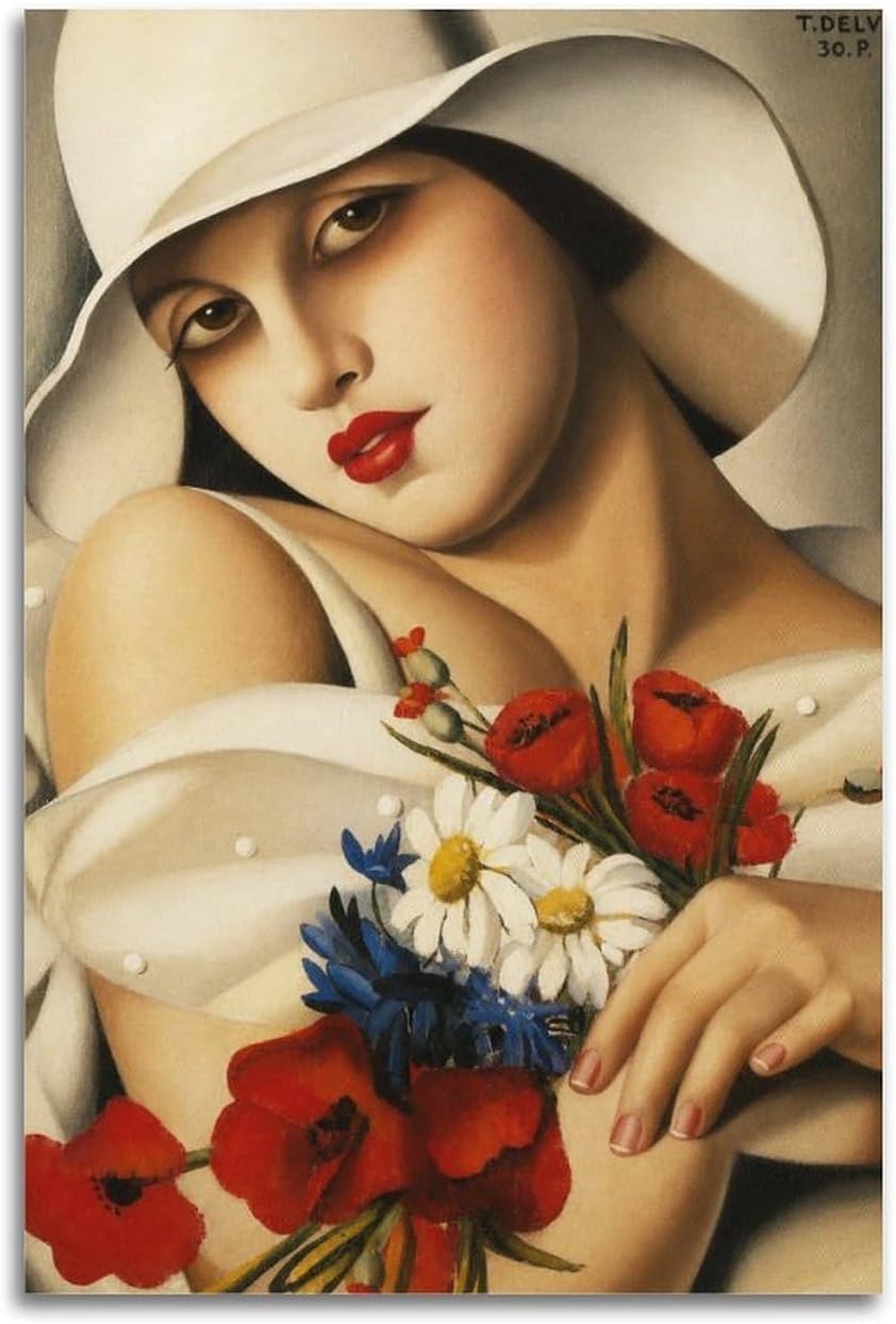 Waeta Rnvzx Tamara De Lempicka Poster Prints（Summer） Painting Woman Canvas Wall Art Decor 50x70cm No Frame