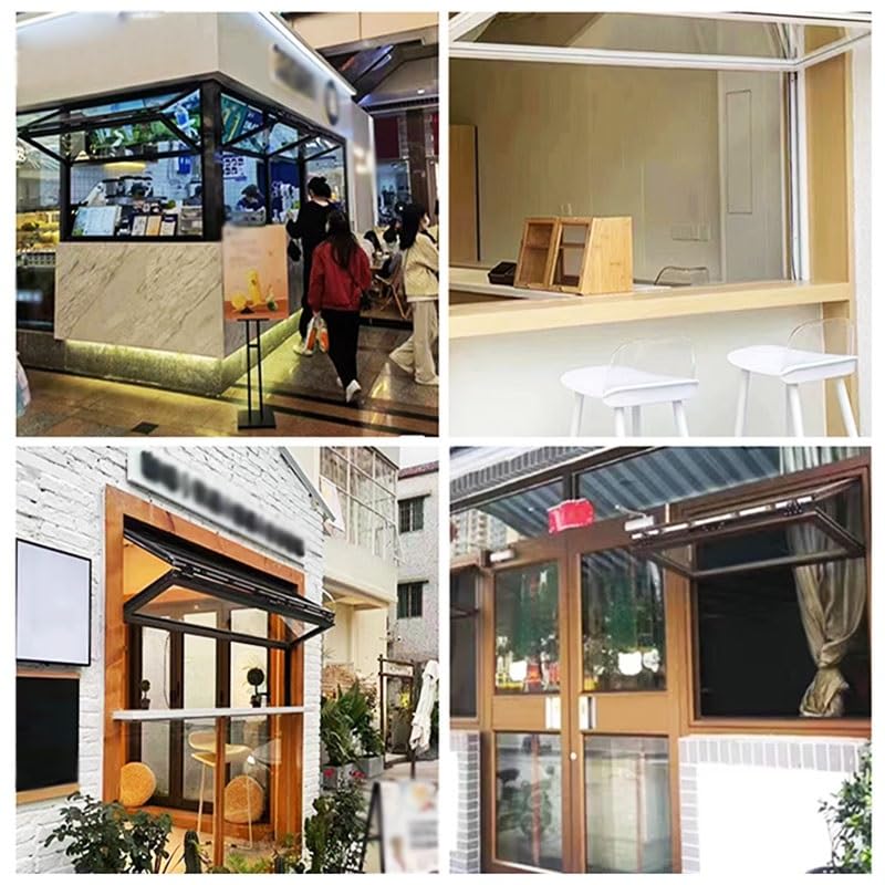 Ventana de concesión plegable, empotrada y deslizante hacia arriba, ventana de servicio ventilada para food trucks, cobertizos, cocinas domésticas y pequeños cafés.