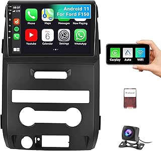 [2GB+32GB] Android 11 Car Stereo for Ford F150 2009-2012 with Wireless Apple Carplay Android Auto 9 inch HD Touchscreen Car Radio with GPS Navigation WiFi HiFi Bluetooth Head Unit with Backup Camera