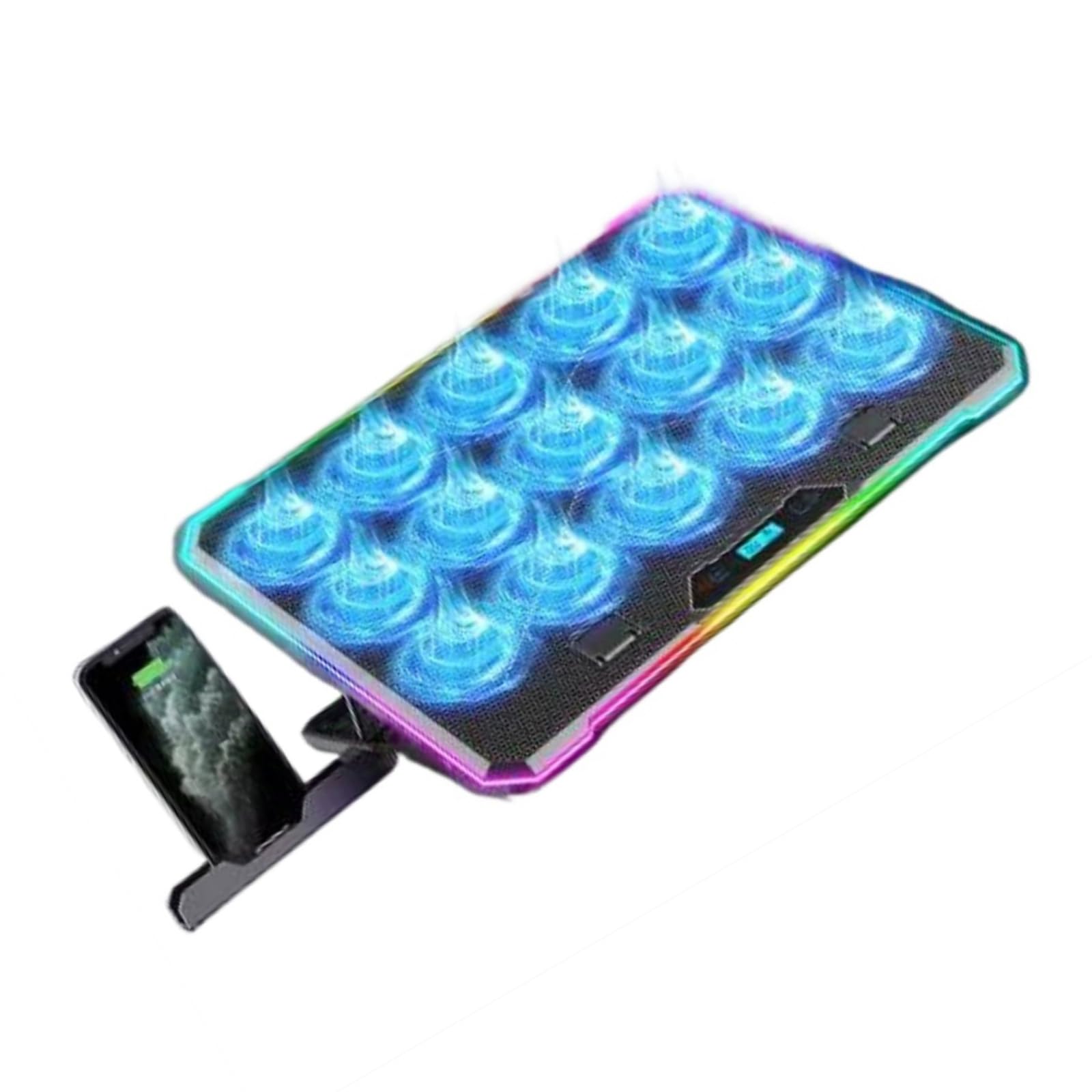 Tappetino Raffreddamento per Notebook con 13 ventole, raffreddatori per Laptop Adatti per Laptop da 14-21 Pollici 8 Angoli, Ventola per Laptop da Gioco con Slot per Supporto