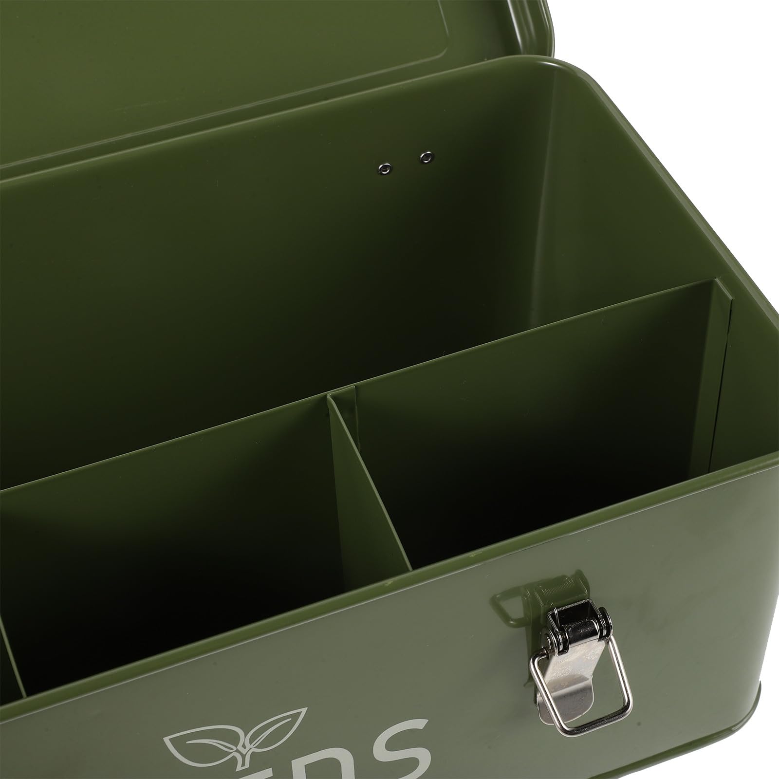 Toddmomy Samentütchenbox mit Trennfächern - Organizer-Etui mit 4 Fächern, Werkzeugaufbewahrung und Griff - Behälter zur Sammlung von Pflanzen- und Blumensamen (Dunkelgrün)